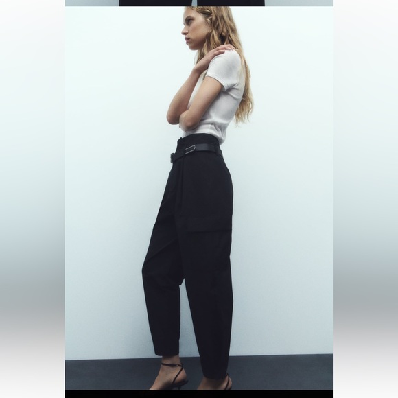 BELTED PAPERBAG PANTS - Picture 2 of 12